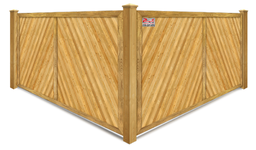 Herringbone Style Wood Privacy Fence - South Jersey Shore