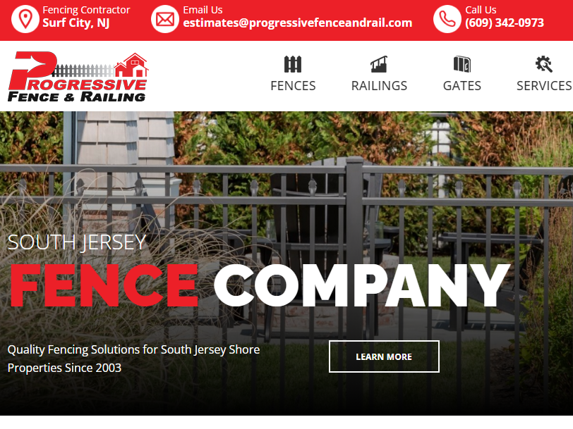 Photo of a South Jersey Fence Company website
