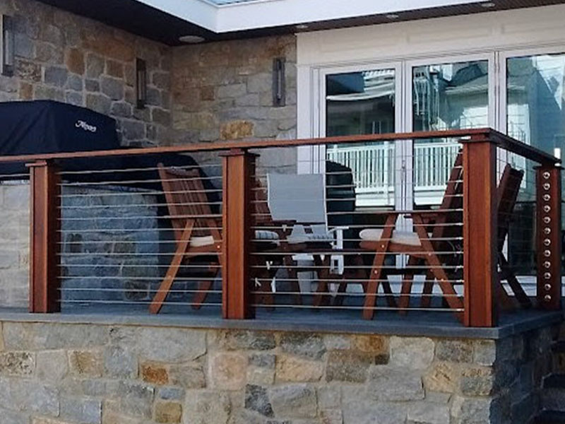 Strong mahogany railing installation company  - South Jersey Shore