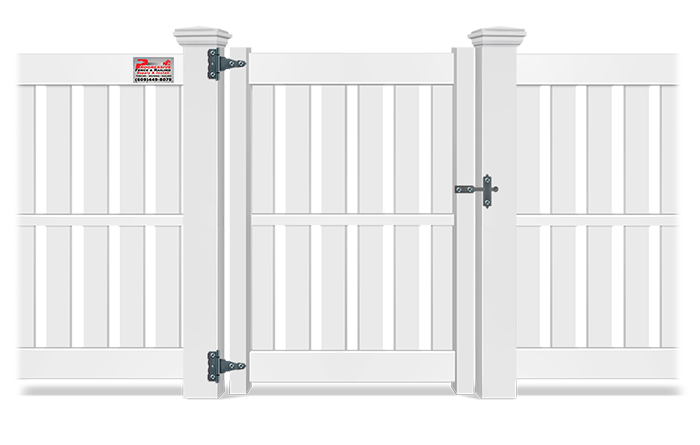 Semi-privacy style vinyl fence gate