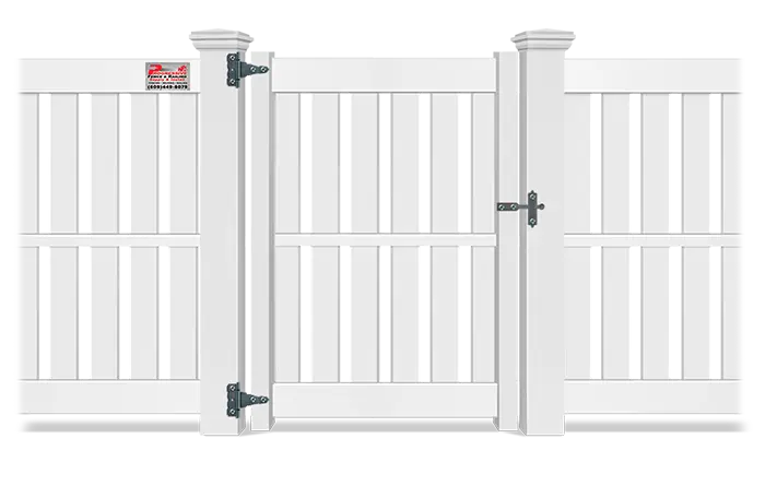 Semi-privacy style vinyl fence gate