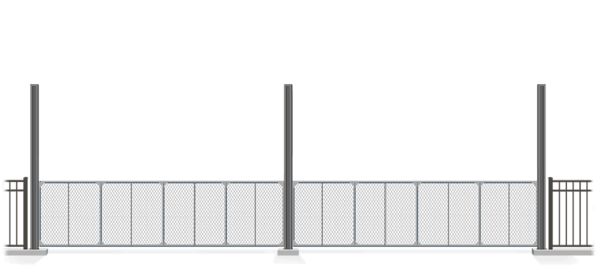 Automated chain link Vertical Lift gate in closed position