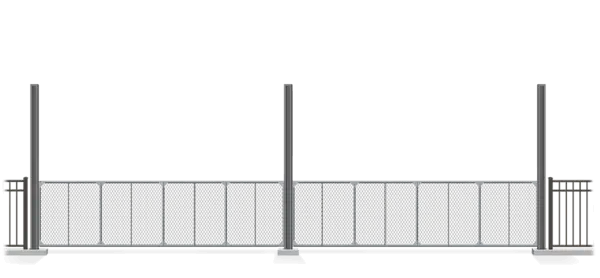 Automated chain link Vertical Lift gate in closed position