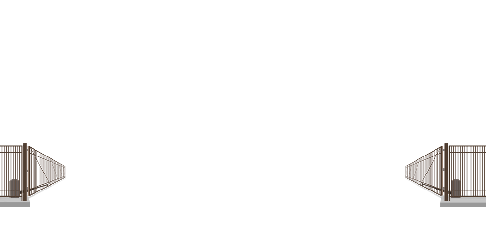 Automated Metal swing gate in open position