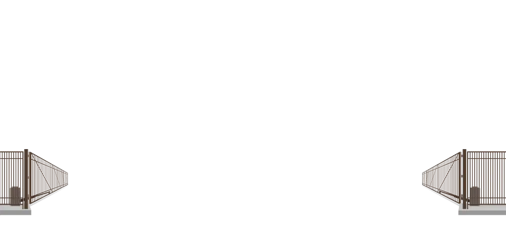 Automated Metal swing gate in open position