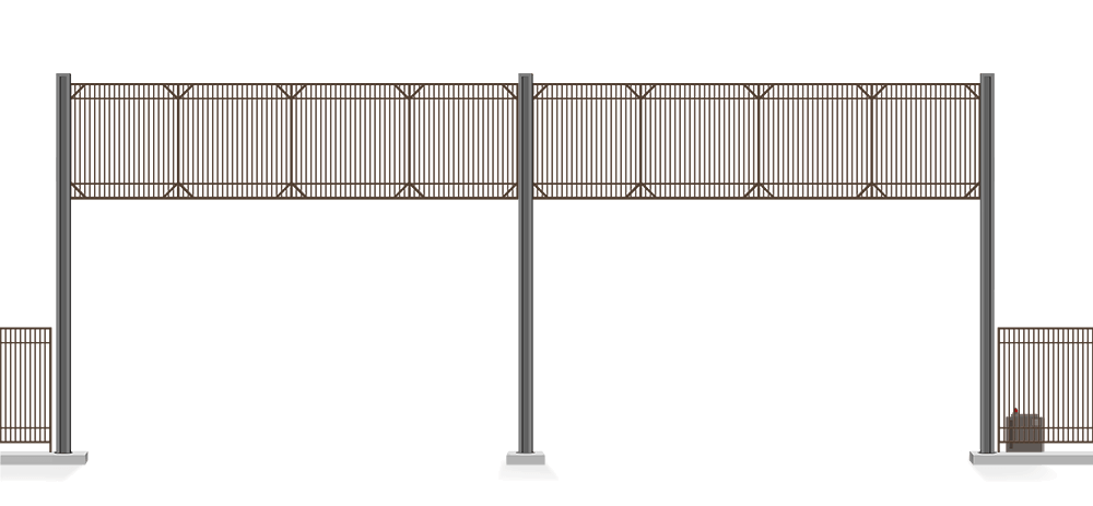 Automated Metal Vertical Lift gate  in open position