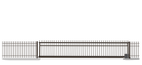 Automated Metal Vertical Pivot gate  in closed position
